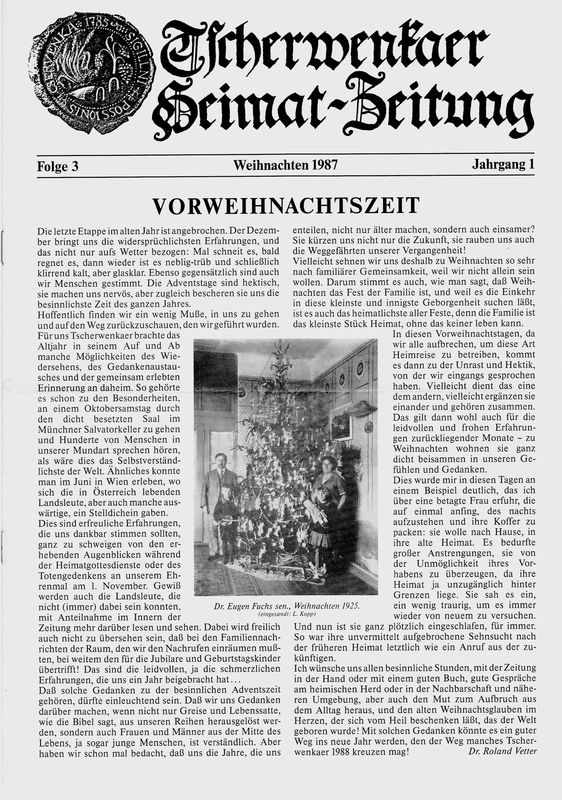 Cover of the book 'Tscherwenkaer Heimat-Zeitung - Vorweihnachtszeit, Volume 3'