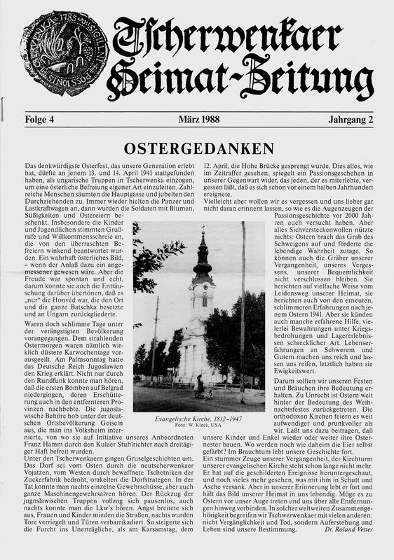 Cover of the book 'Tscherwenkaer Heimat-Zeitung - Ostergedanken, Volume 4'