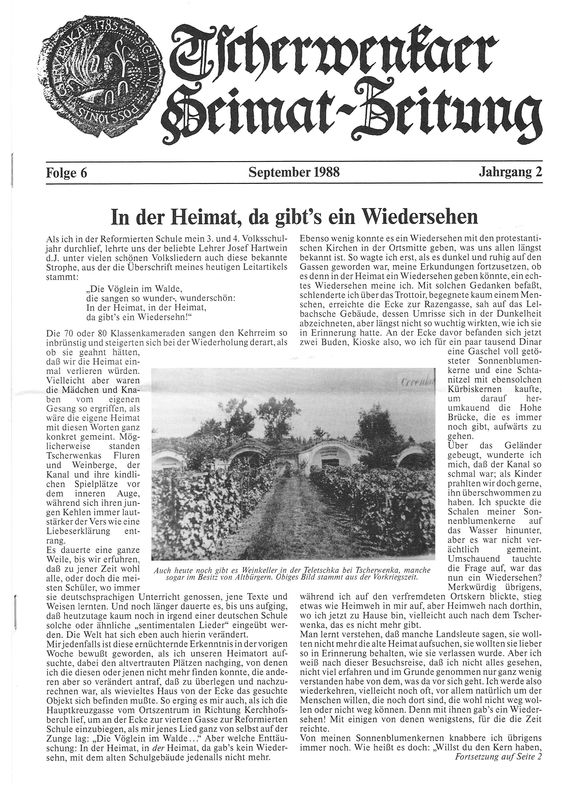 Cover of the book 'Tscherwenkaer Heimat-Zeitung - In der Heimat, da gibt's ein Wiedersehen, Volume 6'