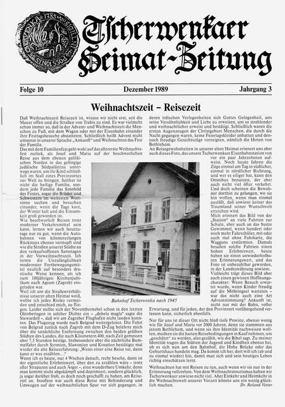 Cover of the book 'Tscherwenkaer Heimat-Zeitung - Weihnachtszeit - Reisezeit, Volume 10'