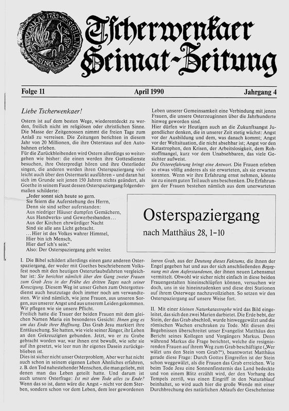 Bucheinband von 'Tscherwenkaer Heimat-Zeitung, Band 11'