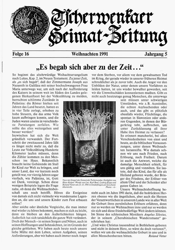 Cover of the book 'Tscherwenkaer Heimat-Zeitung - Es begab sich aber zu der Zeit..., Volume 16'