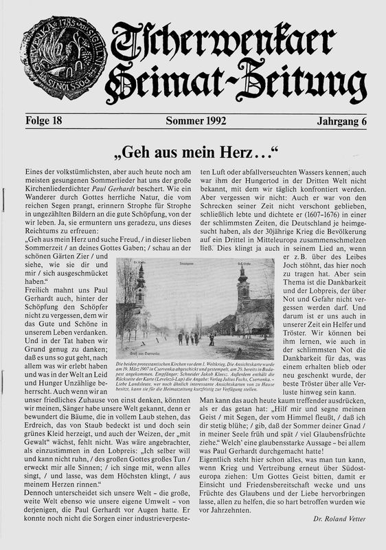 Bucheinband von 'Tscherwenkaer Heimat-Zeitung - Geh aus mein Herz..., Band 18'