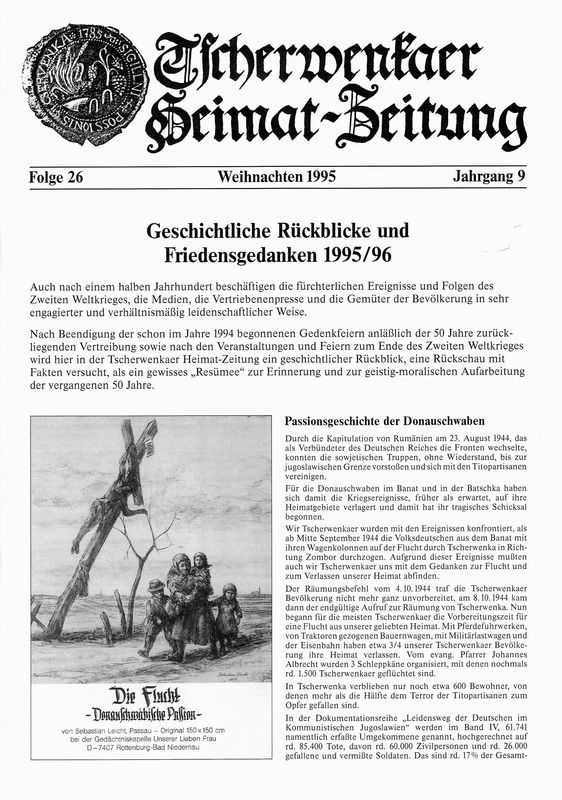 Bucheinband von 'Tscherwenkaer Heimat-Zeitung - Geschichtliche Rückblicke und Friedensgedanken 1995/96, Band 26'
