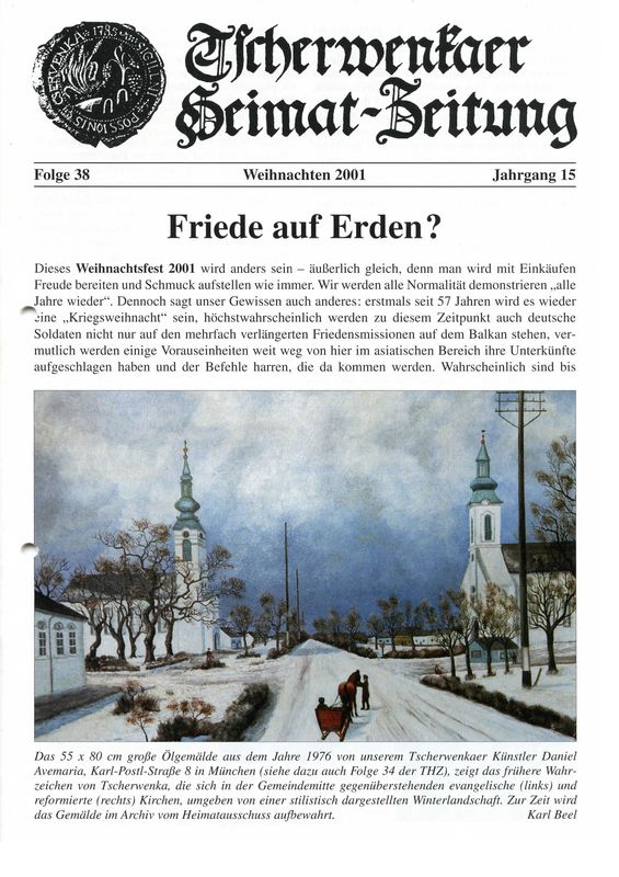 Cover of the book 'Tscherwenkaer Heimat-Zeitung - Friede auf Erden?, Volume 38'