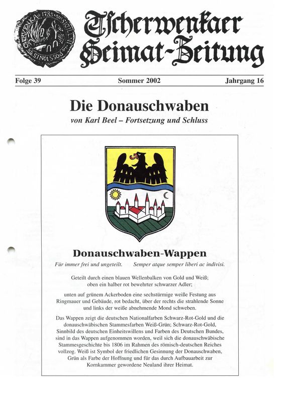 Bucheinband von 'Tscherwenkaer Heimat-Zeitung - Die Donauschwaben, Band 39'