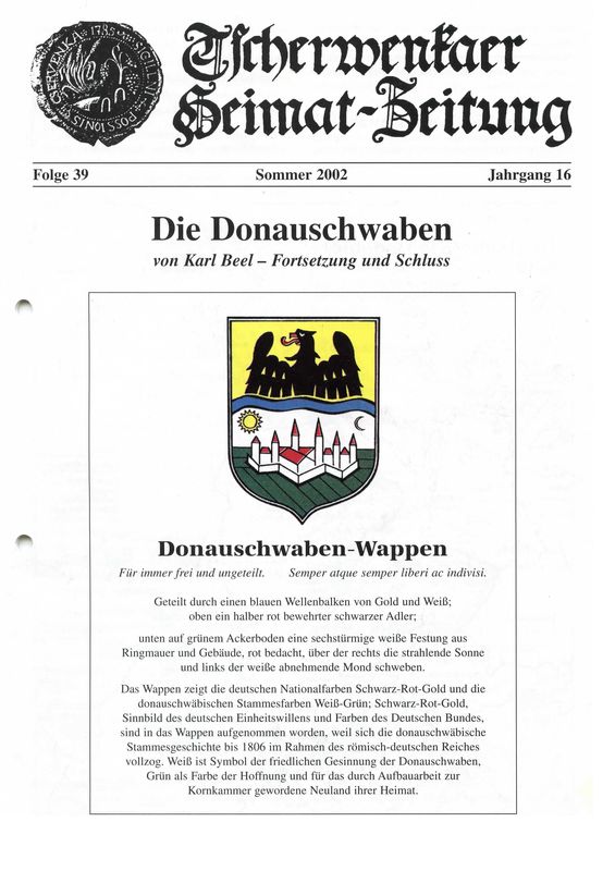 Cover of the book 'Tscherwenkaer Heimat-Zeitung - Die Donauschwaben, Volume 39'