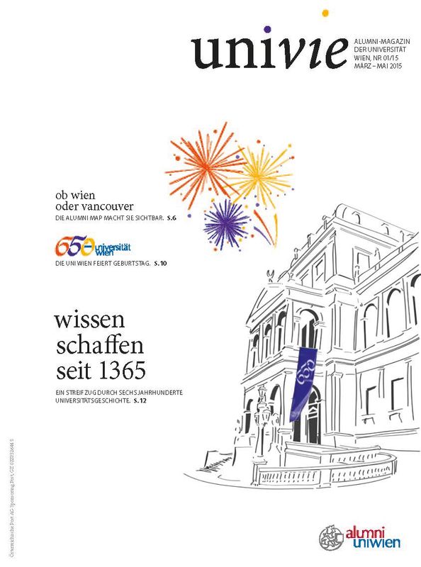 Bucheinband von 'univie - Alumni-Magazin der Universität Wien, Band 01/15'