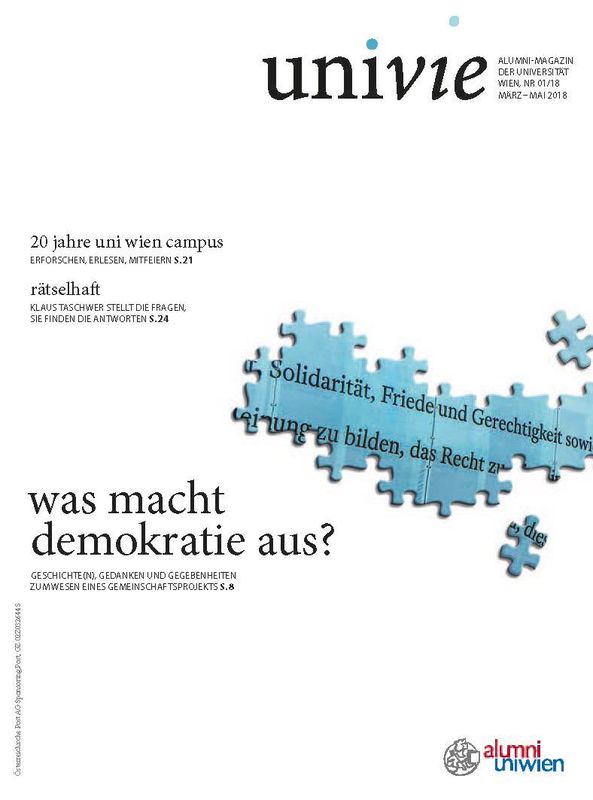 Cover of the book 'univie - Alumni-Magazin der Universität Wien, Volume 01/18'