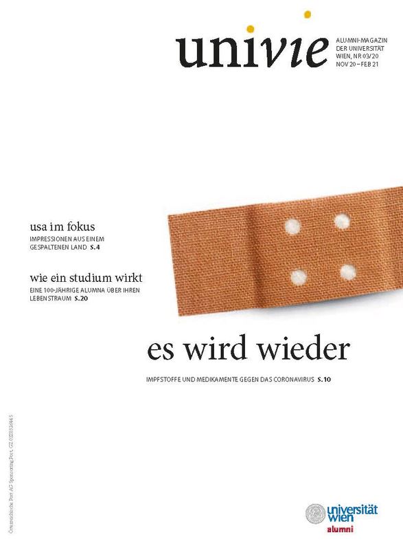Bucheinband von 'univie - Alumni-Magazin der Universität Wien, Band 03/20'