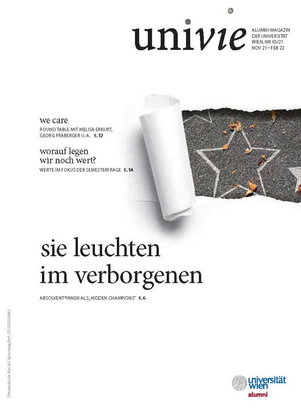 Bucheinband von 'univie - Alumni-Magazin der Universität Wien, Band 03/21'