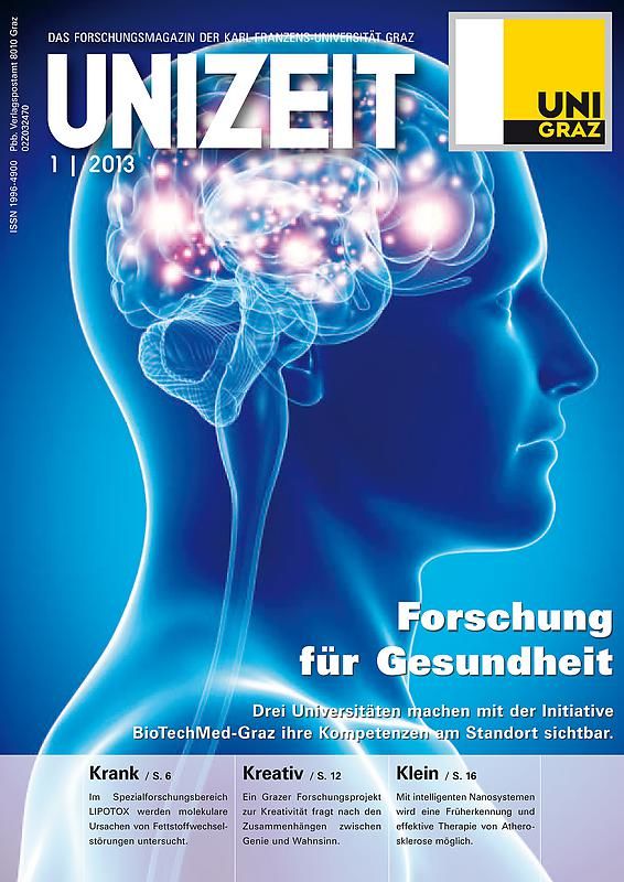 Bucheinband von 'UNIZEIT - Das Forschungsmagazin der Karl-Franzens-Universität Graz, Band 1|2013'
