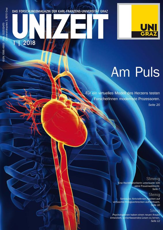 Bucheinband von 'UNIZEIT  - Das Forschungsmagazin der Karl-Franzens-Universität Graz, Band 1|2018'