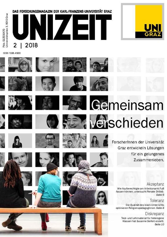 Bucheinband von 'UNIZEIT  - Das Forschungsmagazin der Karl-Franzens-Universität Graz, Band 2|2018'