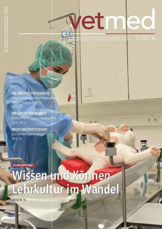 Cover of the book 'vetmed - Das Magazin der Veterinärmedizinischen Universität Wien und der Gesellschaft der Freunde der Veterinärmedizinischen Universität Wien, Volume 1/2016'