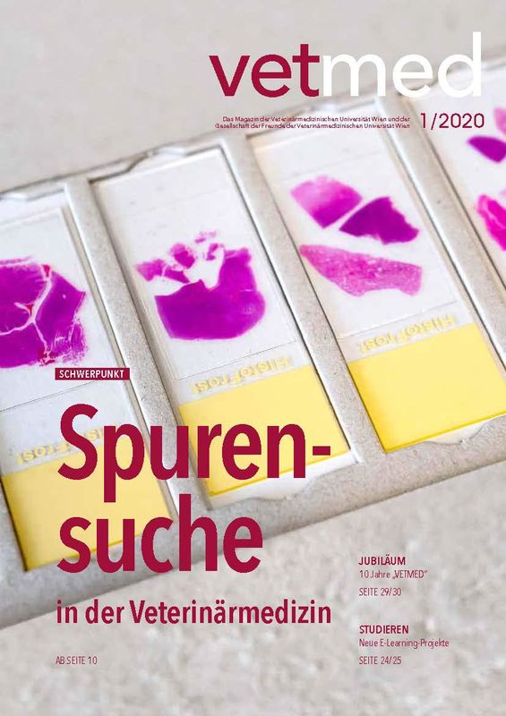 Bucheinband von 'vetmed - Das Magazin der Veterinärmedizinischen Universität Wien und der Gesellschaft der Freunde der Veterinärmedizinischen Universität Wien, Band 1/2020'