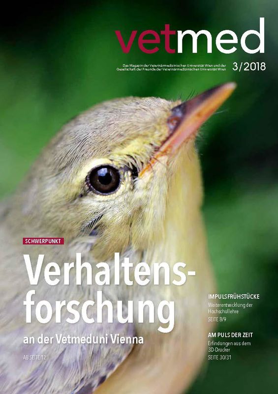 Cover of the book 'vetmed - Das Magazin der Veterinärmedizinischen Universität Wien und der Gesellschaft der Freunde der Veterinärmedizinischen Universität Wien, Volume 3/2018'