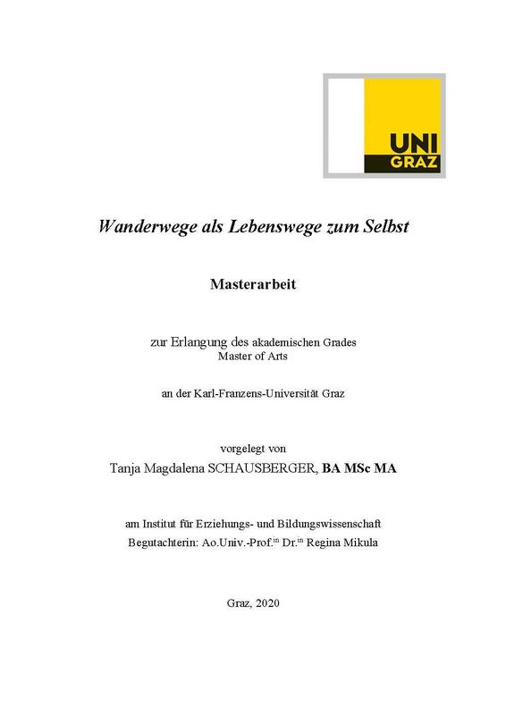 Cover of the book 'Wanderwege als Lebenswege zum Selbst'