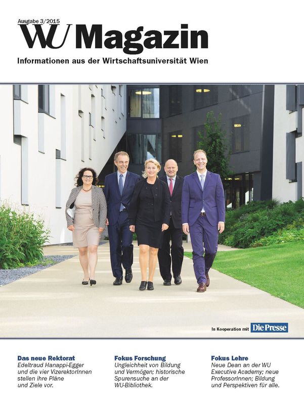 Cover of the book 'WU Magazin - Information aus der Wirtschaftsuniversität Wien, Volume 3/2015'