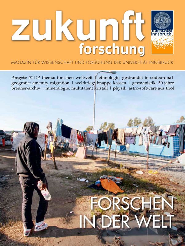 Bucheinband von 'zukunft forschung - MAGAZIN FÜR WISSENSCHAFT UND FORSCHUNG DER UNIVERSITÄT INNSBRUCK, Band 01/14'