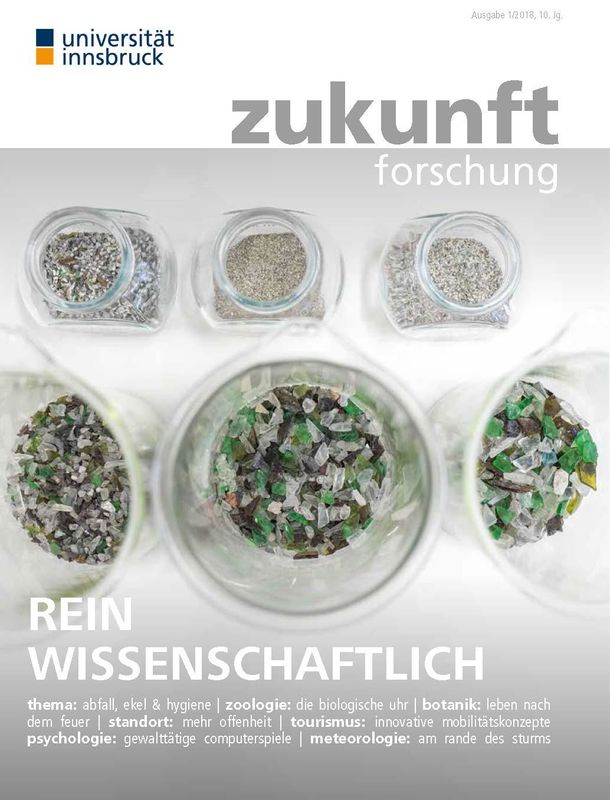 Bucheinband von 'zukunft forschung - MAGAZIN FÜR WISSENSCHAFT UND FORSCHUNG DER UNIVERSITÄT INNSBRUCK, Band 01/18'