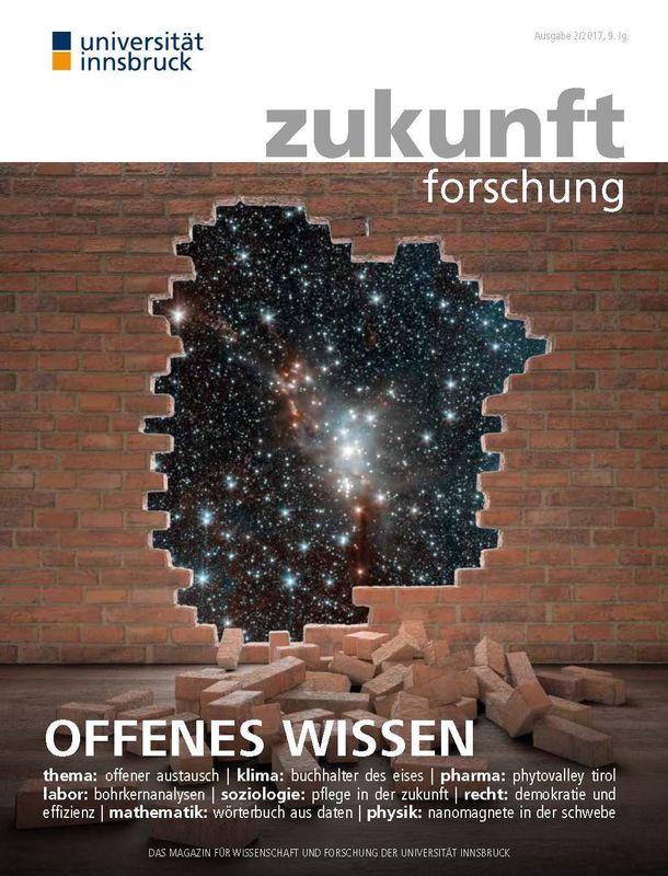 Bucheinband von 'zukunft forschung - MAGAZIN FÜR WISSENSCHAFT UND FORSCHUNG DER UNIVERSITÄT INNSBRUCK, Band 02/17'