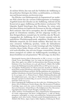Bild der Seite - 14 - in Aufklärung habsburgisch - Staatsbildung, Wissenskultur und Geschichtspolitik in Zentraleuropa 1750–1850