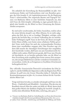 Image of the Page - 466 - in Aufklärung habsburgisch - Staatsbildung, Wissenskultur und Geschichtspolitik in Zentraleuropa 1750–1850