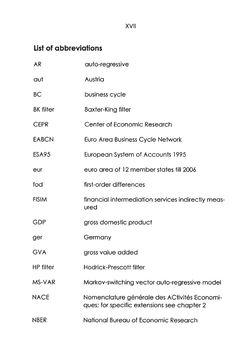 Bild der Seite - XVII - in The Austrian Business Cycle in the European Context