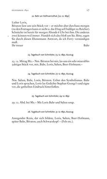 Bild der Seite - 17 - in Arthur Schnitzler & Hermann Bahr - Briefwechsel, Aufzeichnungen, Dokumente 1891–1931