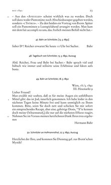 Bild der Seite - 23 - in Arthur Schnitzler & Hermann Bahr - Briefwechsel, Aufzeichnungen, Dokumente 1891–1931