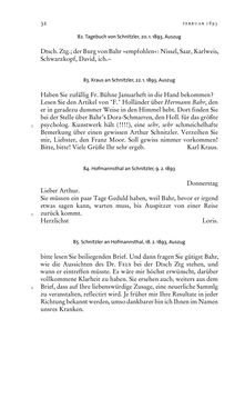 Image of the Page - 32 - in Arthur Schnitzler & Hermann Bahr - Briefwechsel, Aufzeichnungen, Dokumente 1891–1931