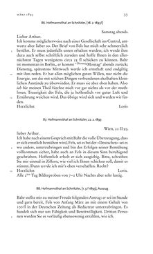 Image of the Page - 33 - in Arthur Schnitzler & Hermann Bahr - Briefwechsel, Aufzeichnungen, Dokumente 1891–1931