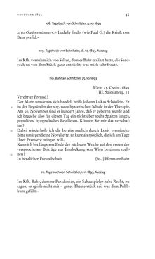 Image of the Page - 45 - in Arthur Schnitzler & Hermann Bahr - Briefwechsel, Aufzeichnungen, Dokumente 1891–1931