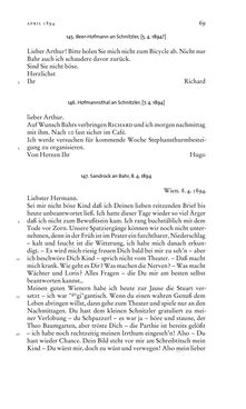 Bild der Seite - 69 - in Arthur Schnitzler & Hermann Bahr - Briefwechsel, Aufzeichnungen, Dokumente 1891–1931