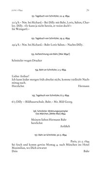 Bild der Seite - 71 - in Arthur Schnitzler & Hermann Bahr - Briefwechsel, Aufzeichnungen, Dokumente 1891–1931