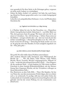 Image of the Page - 98 - in Arthur Schnitzler & Hermann Bahr - Briefwechsel, Aufzeichnungen, Dokumente 1891–1931