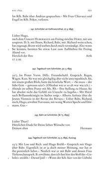 Image of the Page - 101 - in Arthur Schnitzler & Hermann Bahr - Briefwechsel, Aufzeichnungen, Dokumente 1891–1931