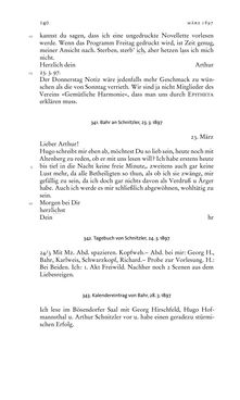 Image of the Page - 140 - in Arthur Schnitzler & Hermann Bahr - Briefwechsel, Aufzeichnungen, Dokumente 1891–1931