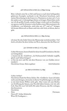 Bild der Seite - 168 - in Arthur Schnitzler & Hermann Bahr - Briefwechsel, Aufzeichnungen, Dokumente 1891–1931