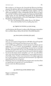 Bild der Seite - 181 - in Arthur Schnitzler & Hermann Bahr - Briefwechsel, Aufzeichnungen, Dokumente 1891–1931