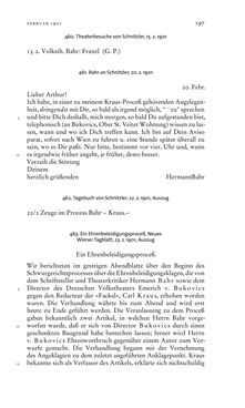 Image of the Page - 197 - in Arthur Schnitzler & Hermann Bahr - Briefwechsel, Aufzeichnungen, Dokumente 1891–1931