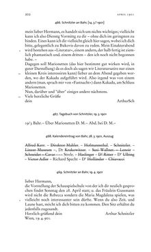 Image of the Page - 202 - in Arthur Schnitzler & Hermann Bahr - Briefwechsel, Aufzeichnungen, Dokumente 1891–1931