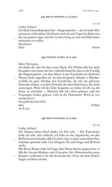 Image of the Page - 216 - in Arthur Schnitzler & Hermann Bahr - Briefwechsel, Aufzeichnungen, Dokumente 1891–1931