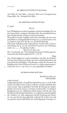 Image of the Page - 239 - in Arthur Schnitzler & Hermann Bahr - Briefwechsel, Aufzeichnungen, Dokumente 1891–1931