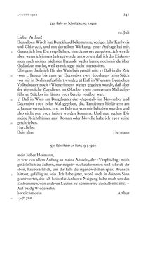 Image of the Page - 241 - in Arthur Schnitzler & Hermann Bahr - Briefwechsel, Aufzeichnungen, Dokumente 1891–1931