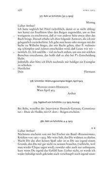 Bild der Seite - 258 - in Arthur Schnitzler & Hermann Bahr - Briefwechsel, Aufzeichnungen, Dokumente 1891–1931