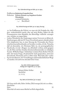Image of the Page - 273 - in Arthur Schnitzler & Hermann Bahr - Briefwechsel, Aufzeichnungen, Dokumente 1891–1931