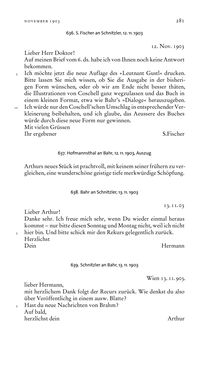 Bild der Seite - 281 - in Arthur Schnitzler & Hermann Bahr - Briefwechsel, Aufzeichnungen, Dokumente 1891–1931