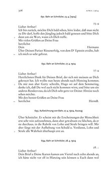 Bild der Seite - 306 - in Arthur Schnitzler & Hermann Bahr - Briefwechsel, Aufzeichnungen, Dokumente 1891–1931